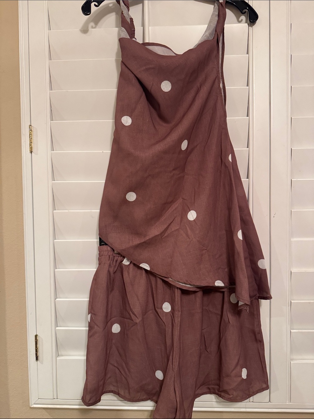 Source Unknown Mauve Polka Dot Layered Sundress